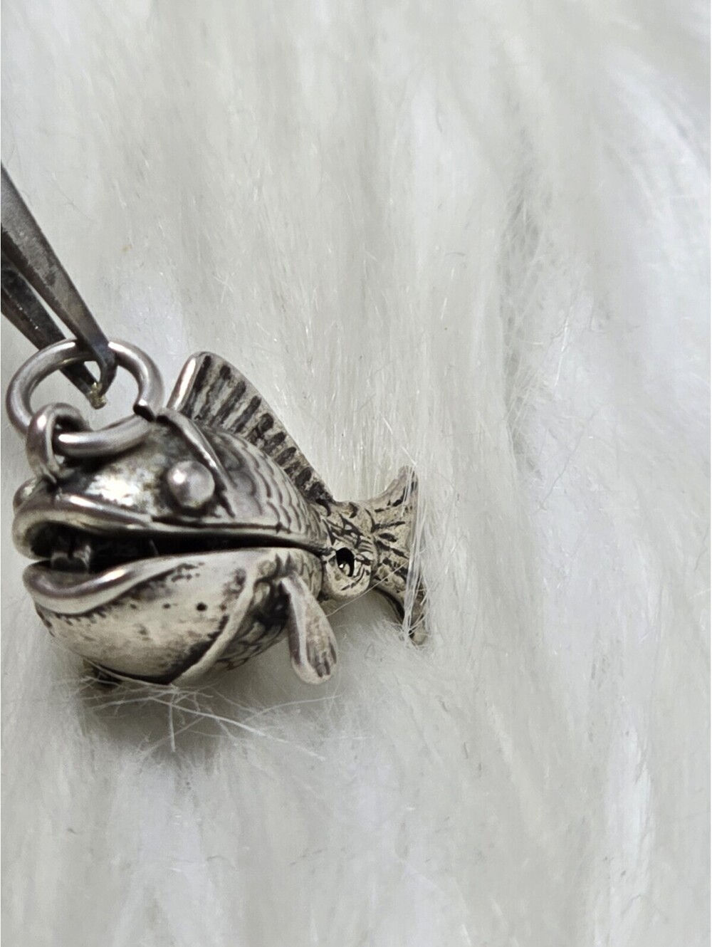 Vintage Sterling Jonah Fish Opening Mouth Charm Figure - Picture 6 of 7